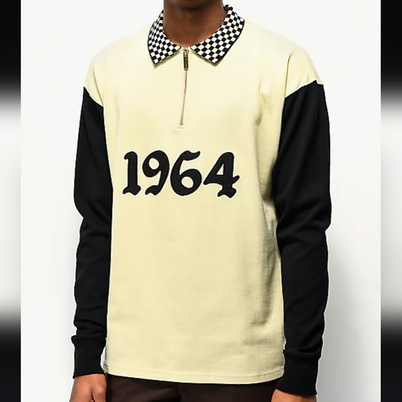 4 Hunnid  1/2 Zip-up  Polo Long-Sleeve Tee Size Large - Picture 1 of 8